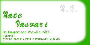mate vasvari business card